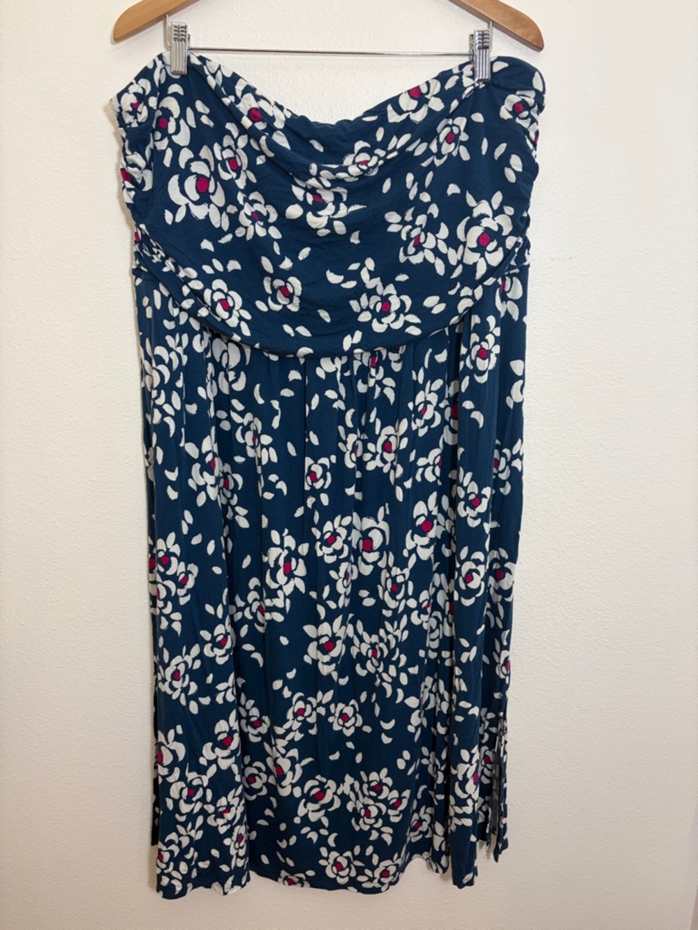 Lane Bryant Navy Floral Plus Size Strapless Sundress